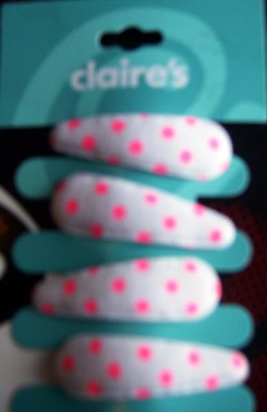 barrette a pois rose fluo